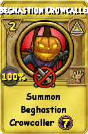 Wizard101 Myth spell card: Beghastion Crowcaller, Spell ID 7040
