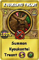 Wizard101 Myth spell card: Kyoukontei Treant, Spell ID 7044