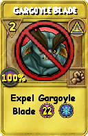 Wizard101 Myth spell card: Gargoyle Blade, Spell ID 7047
