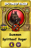 Wizard101 Myth spell card: Splithoof Rager, Spell ID 7050