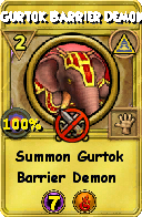 Wizard101 Myth spell card: Gurtok Barrier Demon, Spell ID 7065