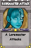 Wizard101 School 16 spell card: Loremaster Attack, Spell ID 7071