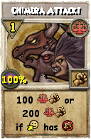 Wizard101 Balance spell card: Chimera Attack!, Spell ID 7072