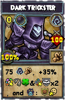 Wizard101 Shadow spell card: Dark Trickster, Spell ID 7078