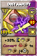 Wizard101 Storm spell card: Dust Amplify, Spell ID 7096