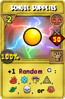 Wizard101 Balance spell card: School Supplies, Spell ID 7102