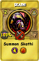 Wizard101 Myth spell card: Skathi, Spell ID 7105