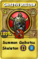 Wizard101 Myth spell card: Gaikotsu Skeleton, Spell ID 7110
