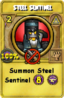 Wizard101 Myth spell card: Steel Sentinel, Spell ID 7111