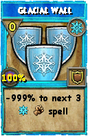 Wizard101 Ice spell card: Glacial Wall, Spell ID 7117