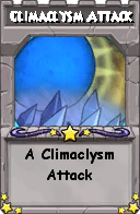 Wizard101 School 16 spell card: Climaclysm Attack, Spell ID 7128