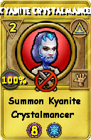 Wizard101 Myth spell card: Kyanite Crystalmancer, Spell ID 7132