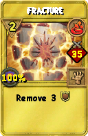 Wizard101 Fire spell card: Fracture, Spell ID 7136