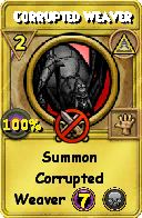 Wizard101 Myth spell card: Corrupted Weaver, Spell ID 7141