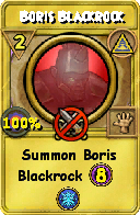 Wizard101 Myth spell card: Boris Blackrock, Spell ID 7148