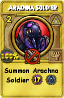 Wizard101 Myth spell card: Arachna Soldier, Spell ID 7149