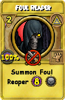 Wizard101 Myth spell card: Foul Reaper, Spell ID 7156