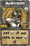 Wizard101 Death spell card: Death Cyclops, Spell ID 7183