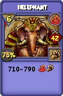 Wizard101 Fire spell card: Helephant, Spell ID 7187