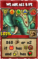 Wizard101 Fire spell card: We are all Life, Spell ID 7198