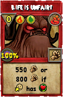 Wizard101 Fire spell card: Life is unfair!, Spell ID 7200