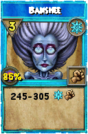 Wizard101 Ice spell card: Banshee, Spell ID 7206