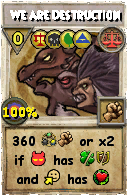 Wizard101 Balance spell card: We are Destruction, Spell ID 7220