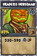 Wizard101 Shadow spell card: Headless Horseman, Spell ID 7223