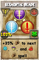 Wizard101 Balance spell card: Elemental Blade, Spell ID 7226