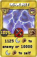 Wizard101 Storm spell card: Insane Bolt, Spell ID 7227