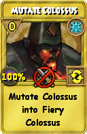 Wizard101 Ice spell card: Mutate Colossus, Spell ID 7232