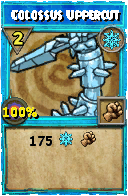 Wizard101 Ice spell card: Colossus Uppercut, Spell ID 7234