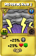 Wizard101 Cantrips spell card: Restoring Rain 2, Spell ID 7236