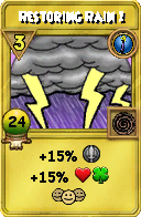 Wizard101 Cantrips spell card: Restoring Rain 1, Spell ID 7248