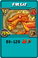 Wizard101 Fire spell card: Fire Cat, Spell ID 7255