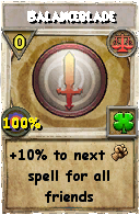 Wizard101 Balance spell card: Balanceblade, Spell ID 7258