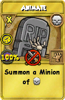 Wizard101 Death spell card: Animate, Spell ID 7261
