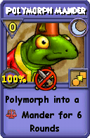 Wizard101 Moon spell card: Polymorph Mander, Spell ID 7276