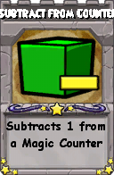 Wizard101 School 16 spell card: Subtract from Counter, Spell ID 7282