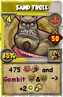 Wizard101 Balance spell card: Sand Troll, Spell ID 7286