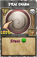 Wizard101 Death spell card: Steal Charm, Spell ID 7296