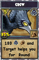Wizard101 Shadow spell card: Crow, Spell ID 7315
