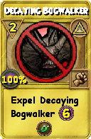 Wizard101 Myth spell card: Decaying Bogwalker, Spell ID 7327