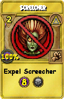 Wizard101 Myth spell card: Screecher, Spell ID 7329