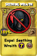 Wizard101 Myth spell card: Seething Wraith, Spell ID 7330