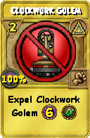 Wizard101 Myth spell card: Clockwork Golem, Spell ID 7332
