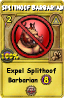 Wizard101 Myth spell card: Splithoof Barbarian, Spell ID 7333