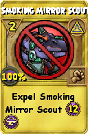 Wizard101 Myth spell card: Smoking Mirror Scout, Spell ID 7342