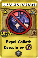 Wizard101 Myth spell card: Goliath Devastator, Spell ID 7344