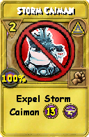 Wizard101 Myth spell card: Storm Caiman, Spell ID 7346